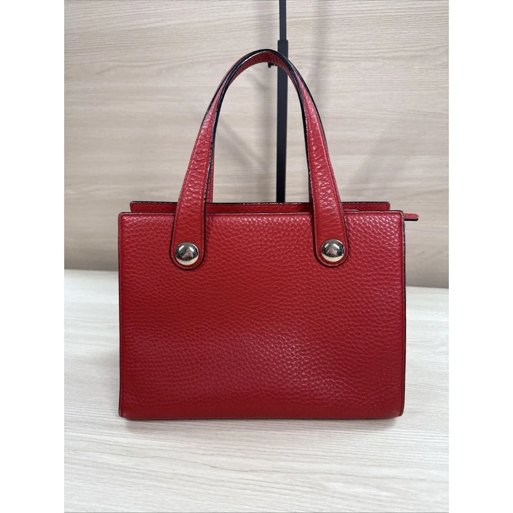 Kate Spade New York STEWART‎ STREET Pebbled Leather LITTLE JOY SATCHEL Red Gold